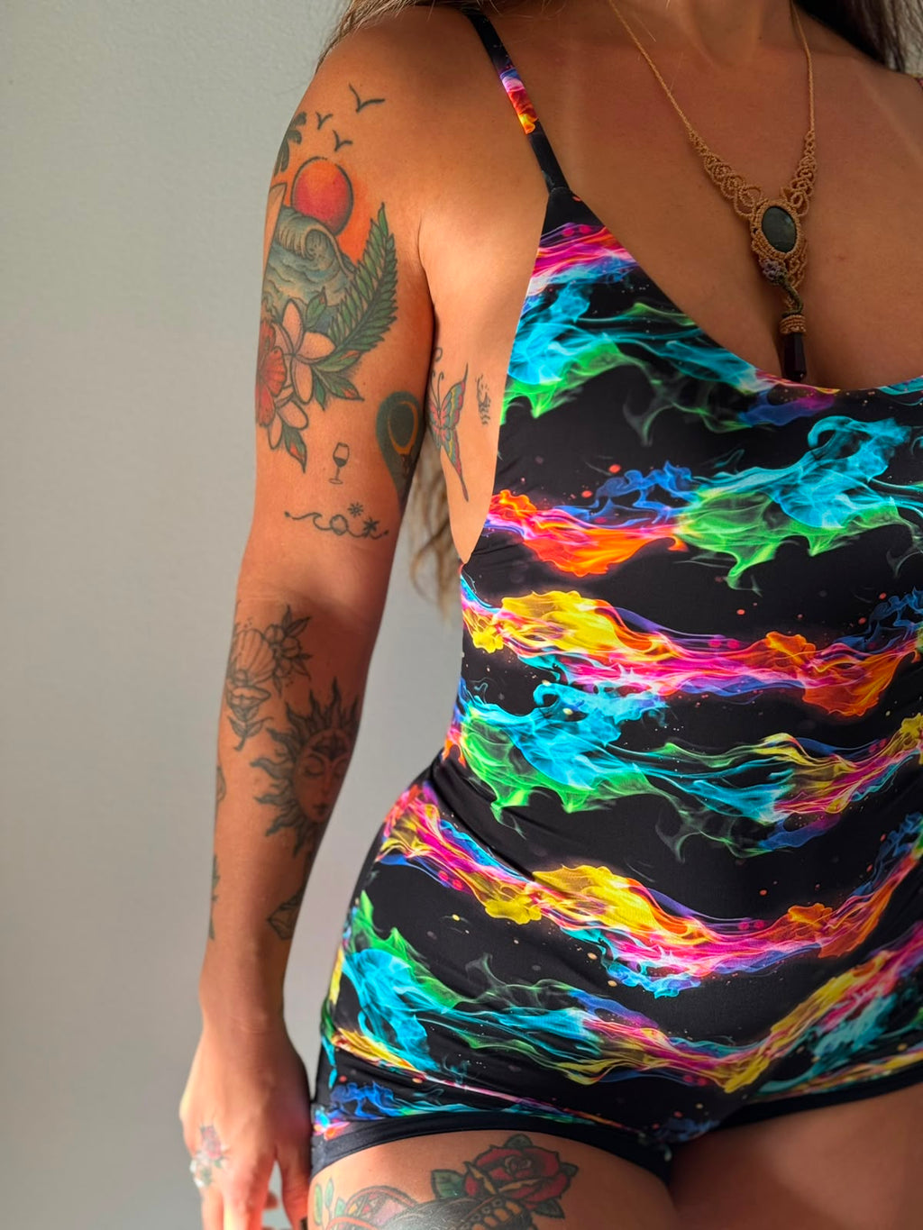 Gringa Jumpsuit - Neon Nights + Onyx Reversible