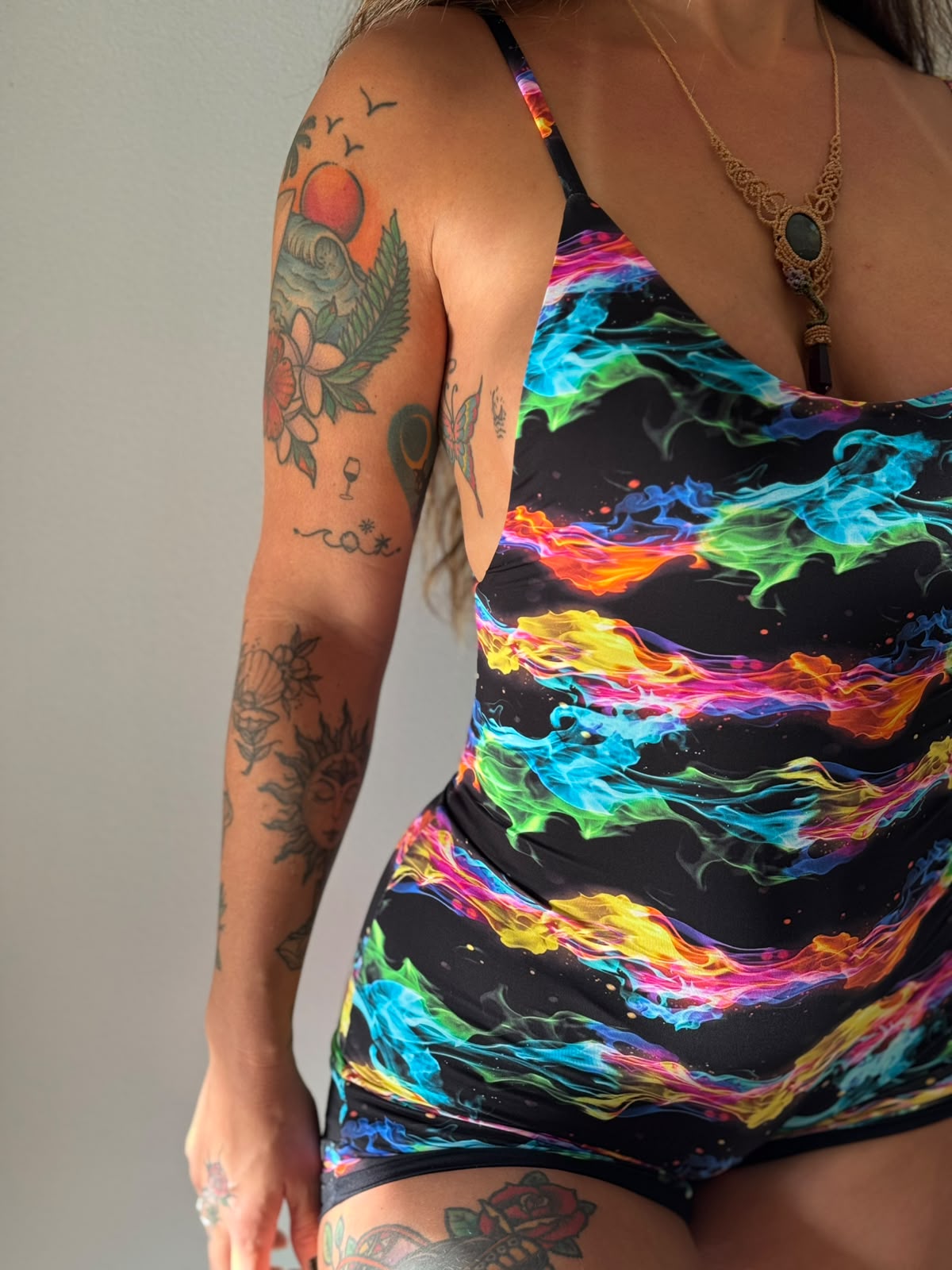Gringa Jumpsuit - Neon Nights + Onyx Reversible