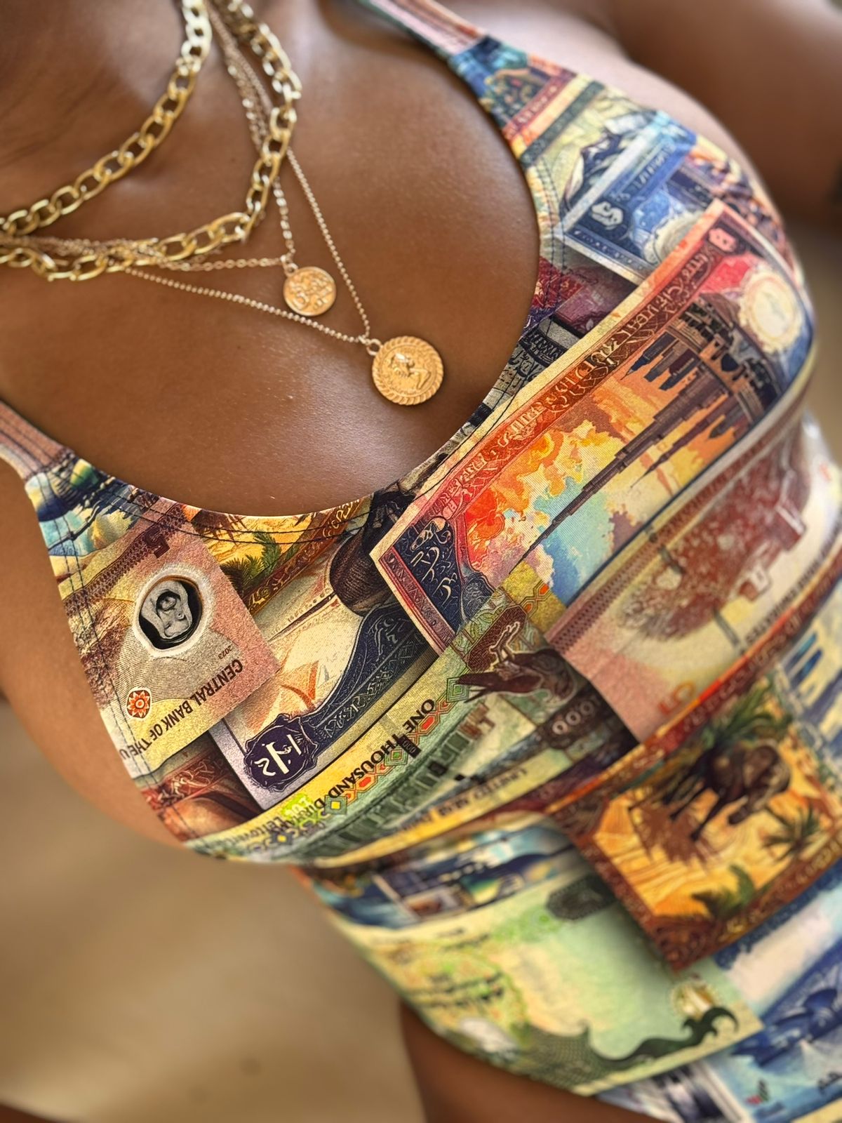 Gringa Swimsuit - Golden Fortune (Dirhams Print)
