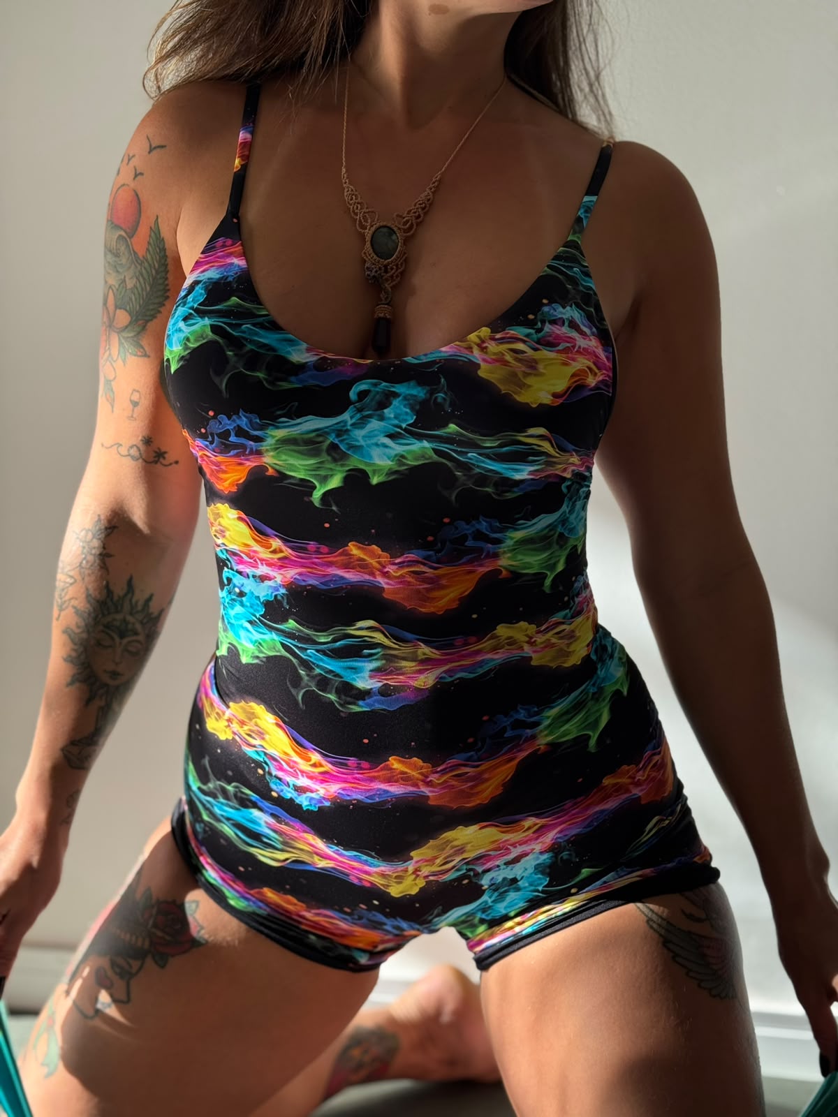 Gringa Jumpsuit - Neon Nights + Onyx Reversible