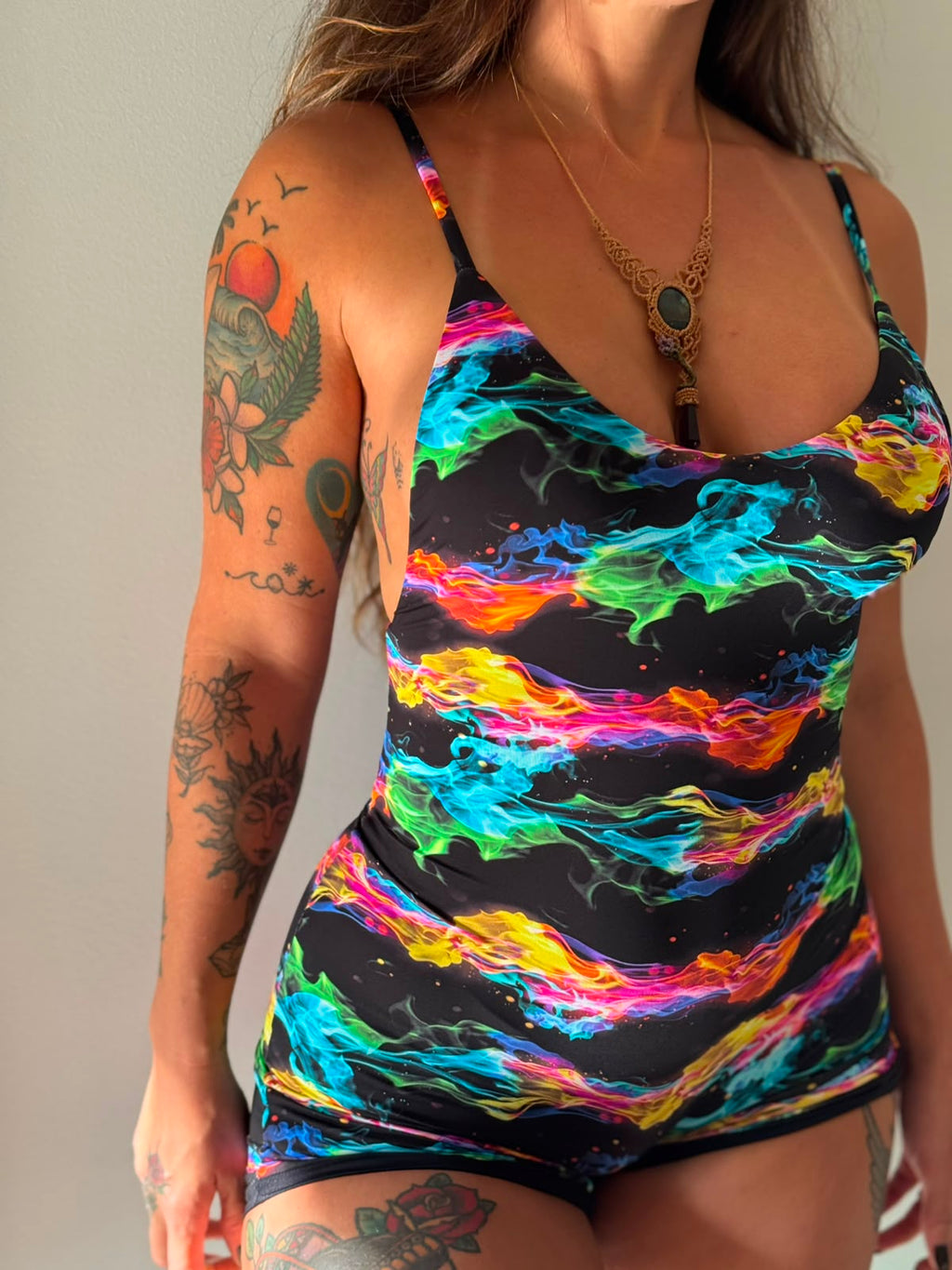 Gringa Jumpsuit - Neon Nights + Onyx Reversible