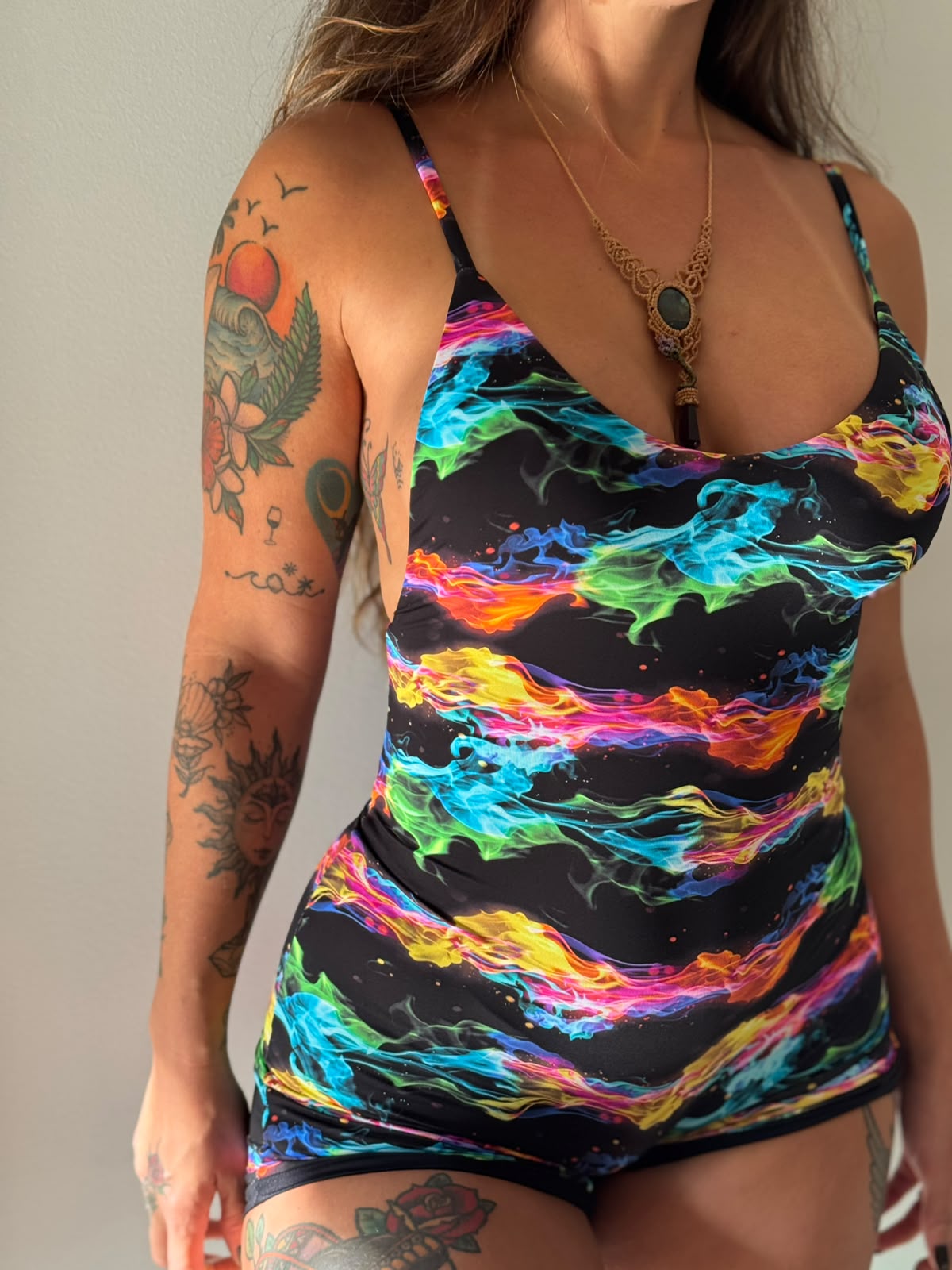Gringa Jumpsuit - Neon Nights + Onyx Reversible
