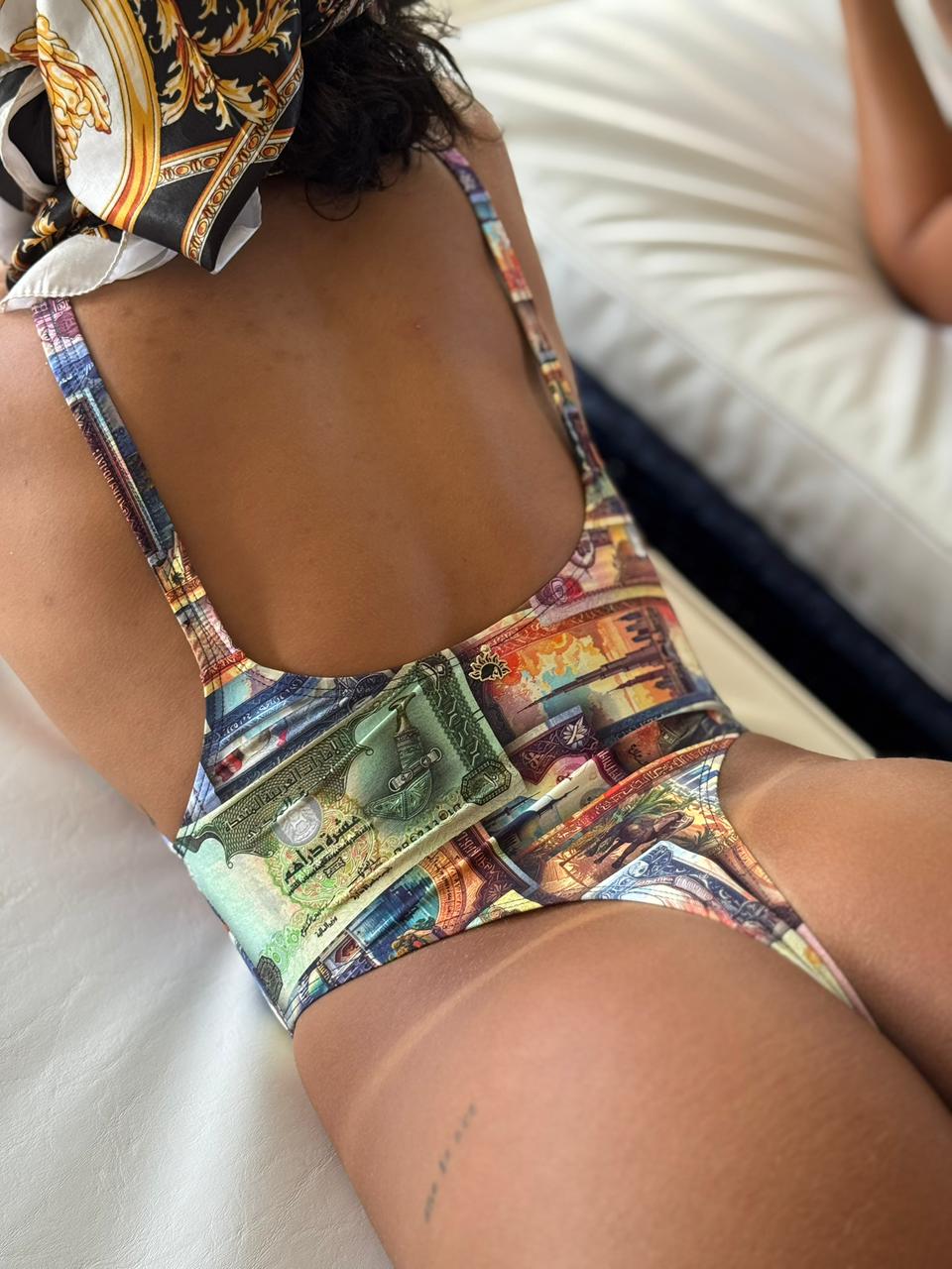 Gringa Swimsuit - Golden Fortune (Dirhams Print)