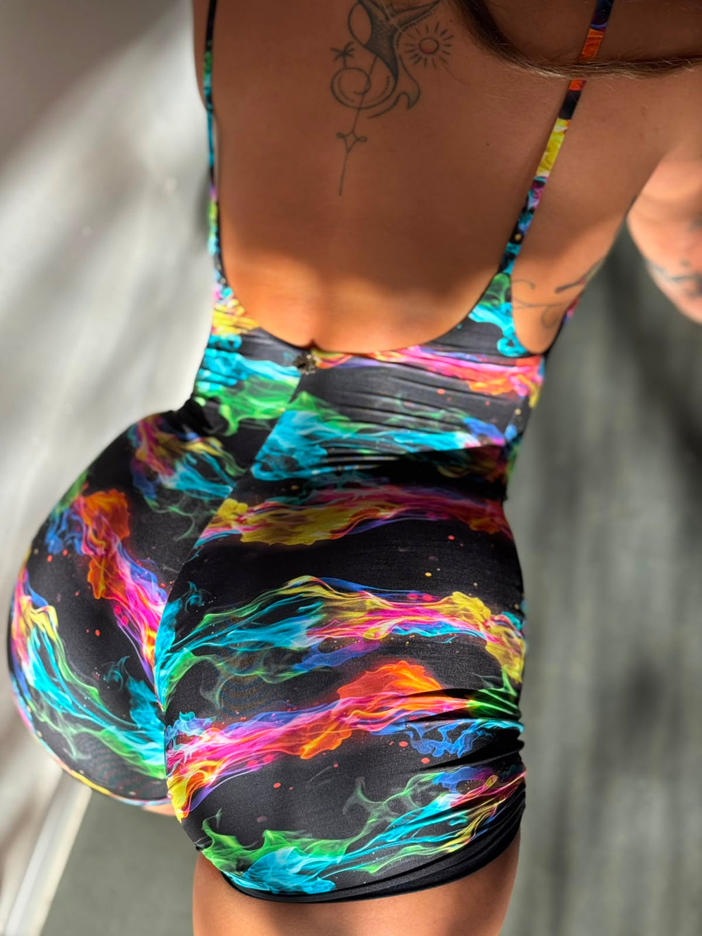 Gringa Jumpsuit - Neon Nights + Onyx Reversible