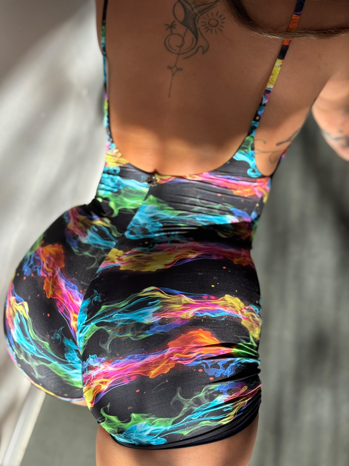 Gringa Jumpsuit - Neon Nights + Onyx Reversible